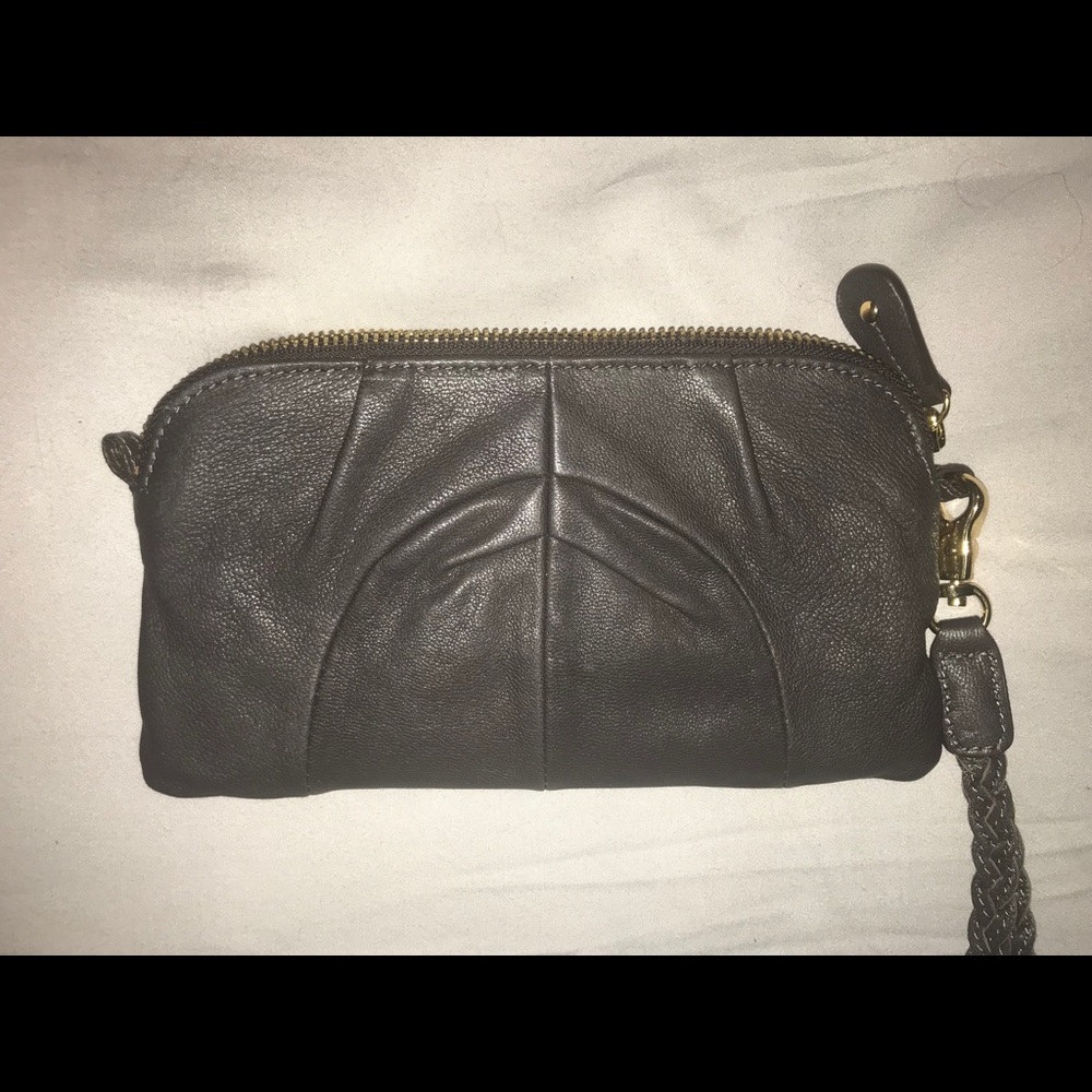 Grey Leather Monserrat De Lucca Clutch